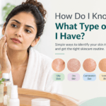 Woman checking her skin type in a mirror to identify oily, dry, combination, or normal skin.identify your skin type with simple at-home methods and understand whether your skin is oily, dry, combination, normal, or sensitive